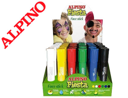 BATON MAQUILHAGEM ALPINO FESTA FACE STICK EXPOSITOR DE 36 UNIDADES CORES SORTIDAS