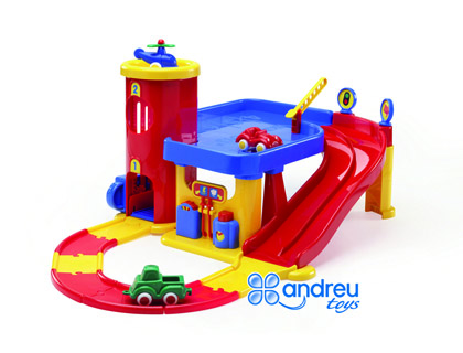 JOGO VIKINGTOYS GARAGEM DOIS PISOS + 3 VEICULOS + PISTAS 19X42X39 CM