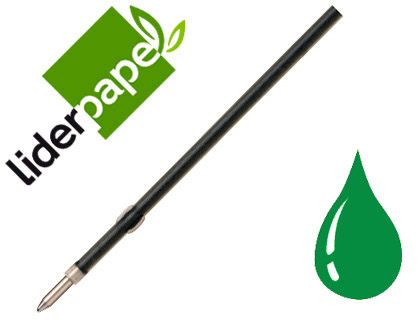 RECARGA ESFEROGRAFICA LIDERPAPEL GUMMY TOUCH RETRATIL 1,0 MM TINTA VERDE PACK 10 UNIDADES