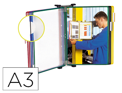 CLASSIFICADOR DE PAREDE TARIFOLD METAL COM 10 BOLSAS A3 CORES SORTIDAS