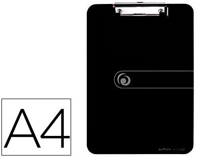 PORTA NOTAS HERLITZ COM MOLA FORMATO DIN A4 PRETO OPACO