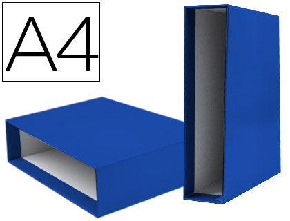 CAIXA PARA PASTA DE ARQUIVO DE ALAVANCA LIDERPAPEL DOCUMENTA DIN A4 LOMBADA 75 MM AZUL