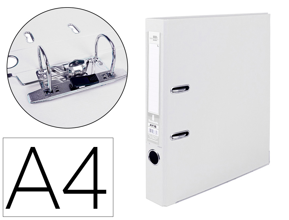 PASTA DE ARQUIVO DE ALAVANCA LIDERPAPEL DOCUMENTA PVC DIN A4 LOMBADA 52MM BRANCO