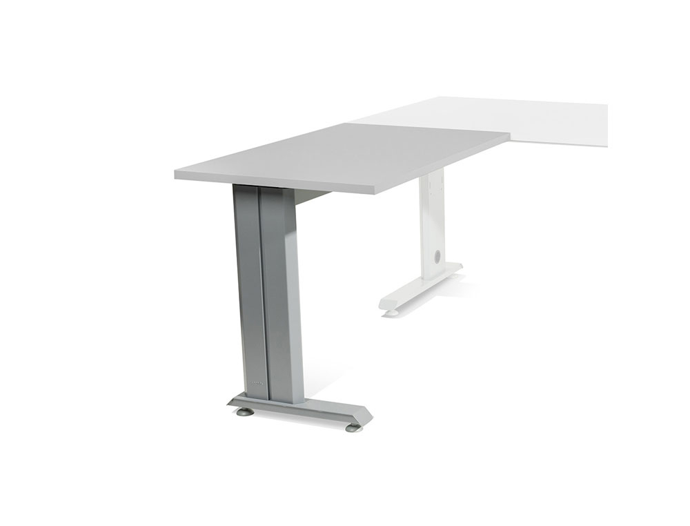 ALA PARA MESA ROCADA SERIE METAL 60X 100 CM DIREITA OU ESQUERDA ACABAMENTO AC02 ALUMINIO/ CINZA