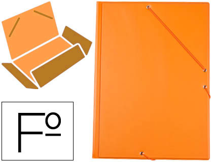 PASTA DE ELASTICOS LIDERPAPEL PLASTICO FOLIO ABA COR LARANJA
