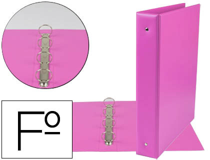 PASTA LIDERPAPEL 4 ANEIS 40 MM REDONDOS PLASTICO FOLIO COR FUCSIA