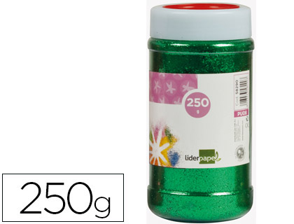 PURPURINA LIDERPAPEL FANTASIA COR VERDE METALIZADO FRASCO DE 250 GR