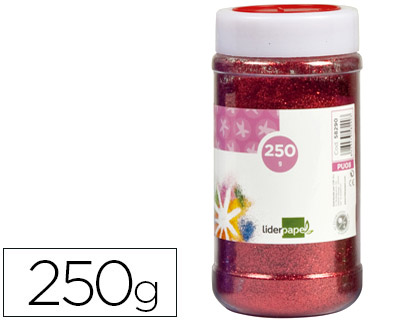 PURPURINA LIDERPAPEL FANTASIA COR VERMELHO METALIZADO FRASCO DE 250 GR