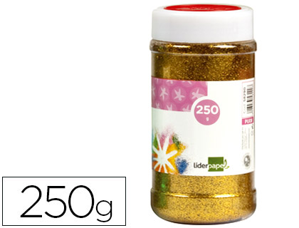 PURPURINA LIDERPAPEL FANTASIA COR OURO METALIZADO FRASCO DE 250 GR