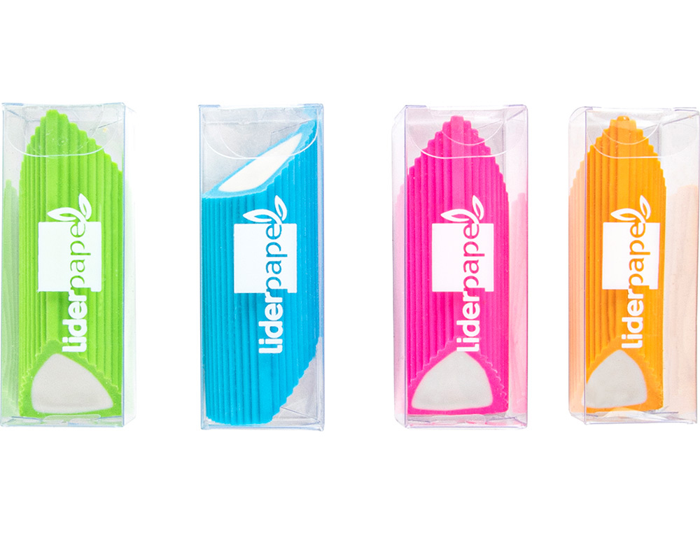 BORRACHA LIDERPAPEL COM FORMA TRIANGULAR CORES SORTIDAS