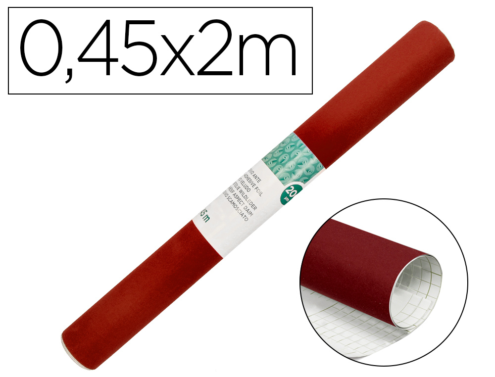ROLO ADESIVO LIDERPAPEL VELUDO GRANATE ROLO DE 0,45 X 2 MT