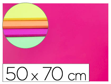 GOMA EVA LIDERPAPEL ROSA FLUORESCENTE PLACA 50X70CM 60GR ESPESSURA 2MM