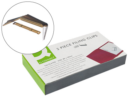 ENCADERNADOR FASTENER Q-CONNECT DOURADO CAIXA DE 100 UNIDADES