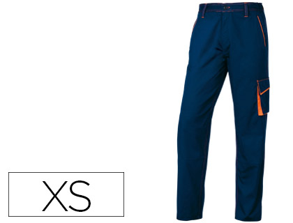 CALAS DELTAPLUS COM CINTURA AJUSTAVEL E 5 BOLSOS COR AZUL LARANJA TAMANHO XS