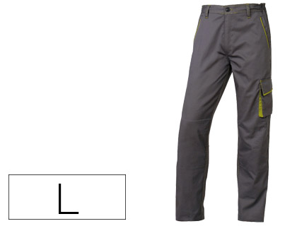 CALAS DELTAPLUS COM CINTURA AJUSTAVEL E 5 BOLSOS COR CINZA - VERDE TAMANHO L
