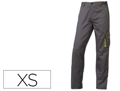 CALAS DELTAPLUS COM CINTURA AJUSTAVEL E 5 BOLSOS COR CINZA - VERDE TAMANHO XS
