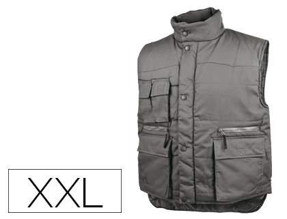 COLETE DETALPLUS MULTIBOLSOS CINTURA ELASTICA COR CINZA TAMANHO XXL