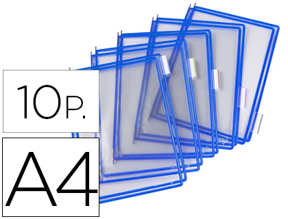 BOLSA PARA PORTA CATALOGO TARIFOLD DIN A4 COM PIVOTS AZUL PACK DE 10 UNIDADES