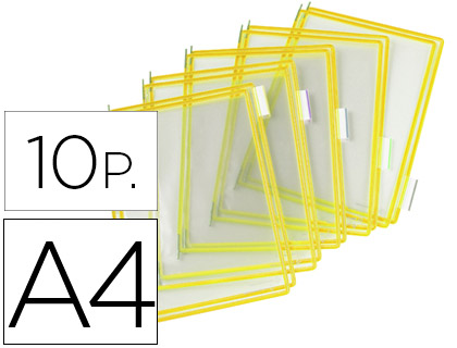 BOLSA PARA PORTA CATALOGO TARIFOLD DIN A4 COM PIVOTS AMARELO PACK DE 10 UNIDADES