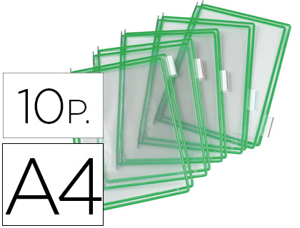 BOLSA PARA PORTA CATALOGO TARIFOLD DIN A4 COM PIVOTS VERDE PACK DE 10 UNIDADES