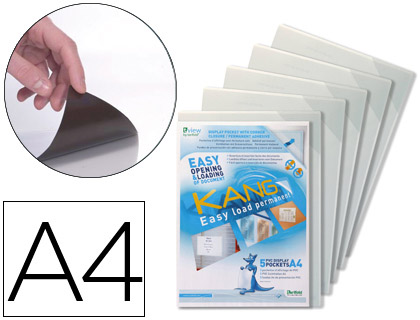 BOLSA DE APRESENTAAO TARIFOLD ADESIVA RIGIDA E ANTI REFLEXO DIN A4 PACK 5 UNIDADES