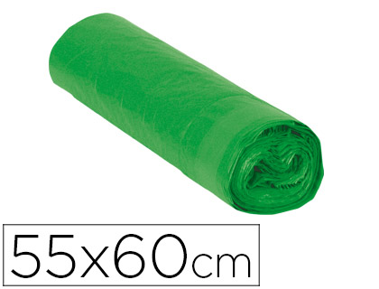 SACO DE LIXO DOMESTICO VERDE COM AUTO FECHO 55 X 60 CM ROLO DE 15 BOLSAS