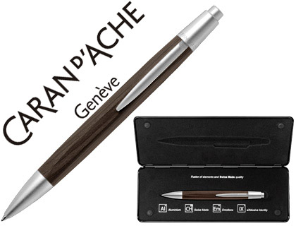ESFEROGRFICA CARAN D'ACHE ALCHEMIX CORPO MADEIRA WENGE ADORNOS CROMADOS BRILHANTE COM ESTOJO PONTA MEDIA