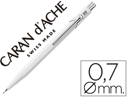 LAPISEIRA CARAN D'ACHE 844 0,7MM CORPO BRANCO ADORNOS CROMADOS
