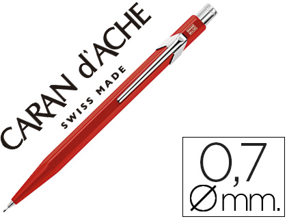 LAPISEIRA CARAN D'ACHE 844 0,7MM CORPO VERMELHO ADORNOS CROMADOS