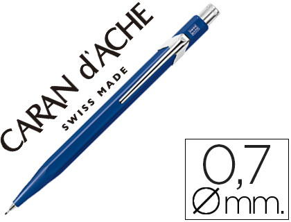LAPISEIRA CARAN D'ACHE 844 0,7MM CORPO AZUL ZAFIRA ADORNOS CROMADOS