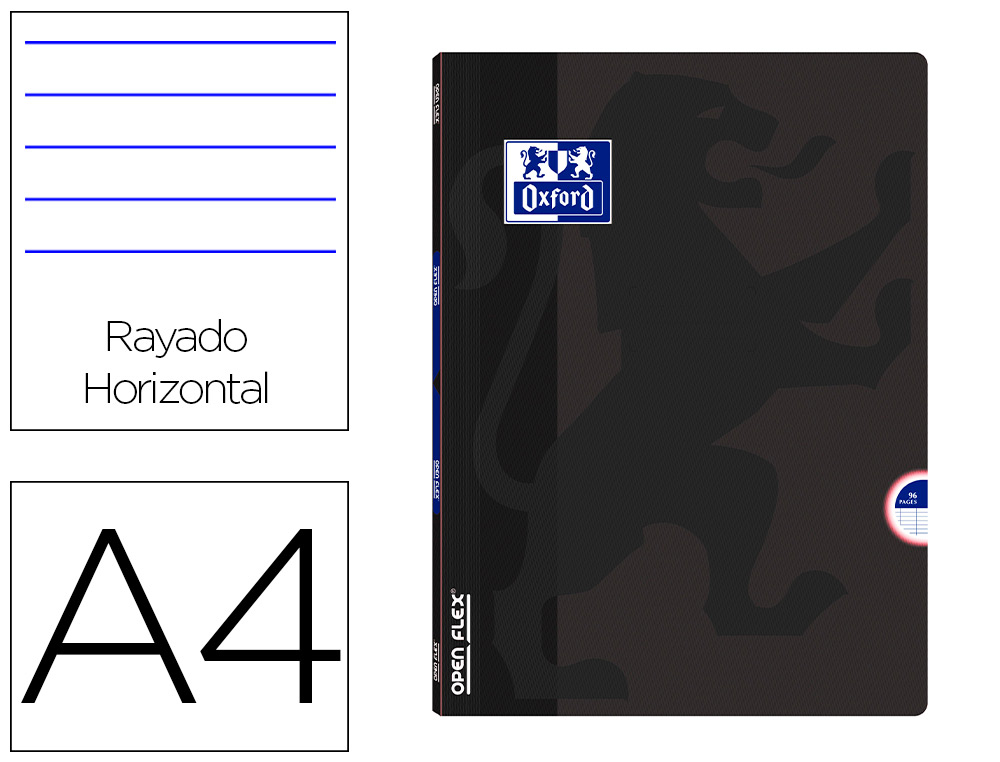 CADERNO AGRAFADO OXFORD OPENFLEX DIN A4 48 F PAUTADO COR PRETO