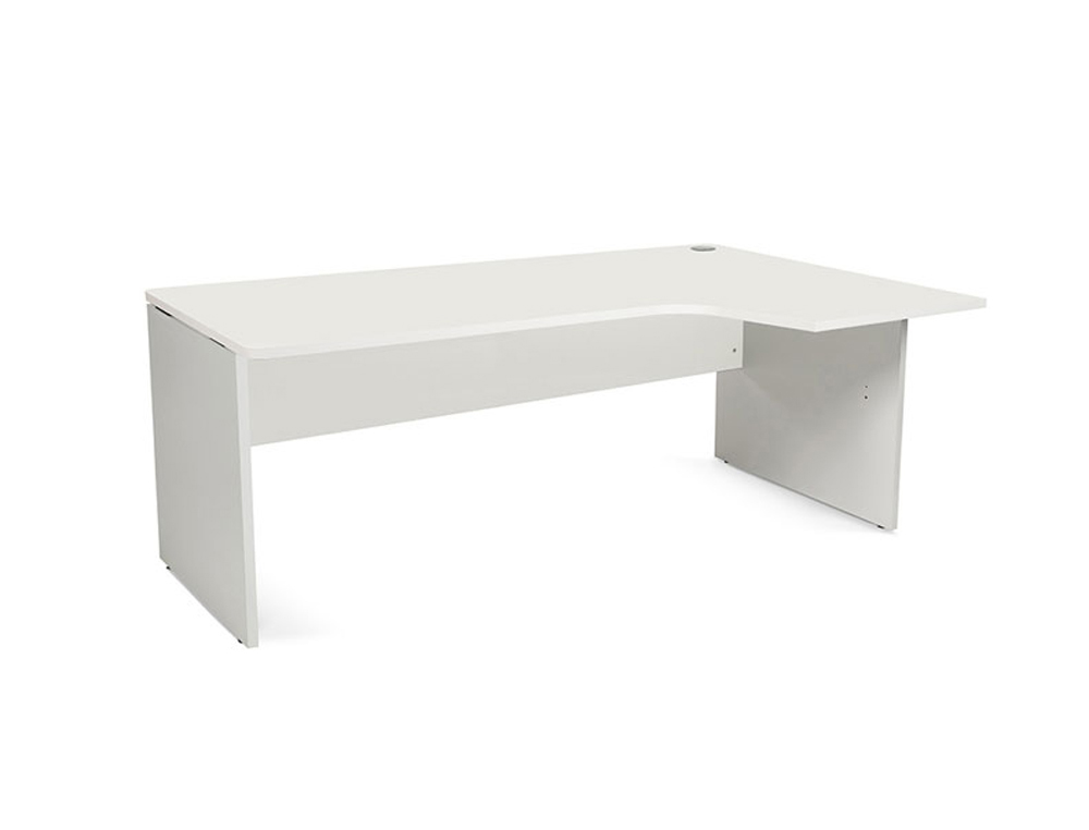 ALA PARA MESA ROCADA SERIE WORK 180X120 CM DIREITA ACABAMENTO AB04 ALUMINIO/BRANCO