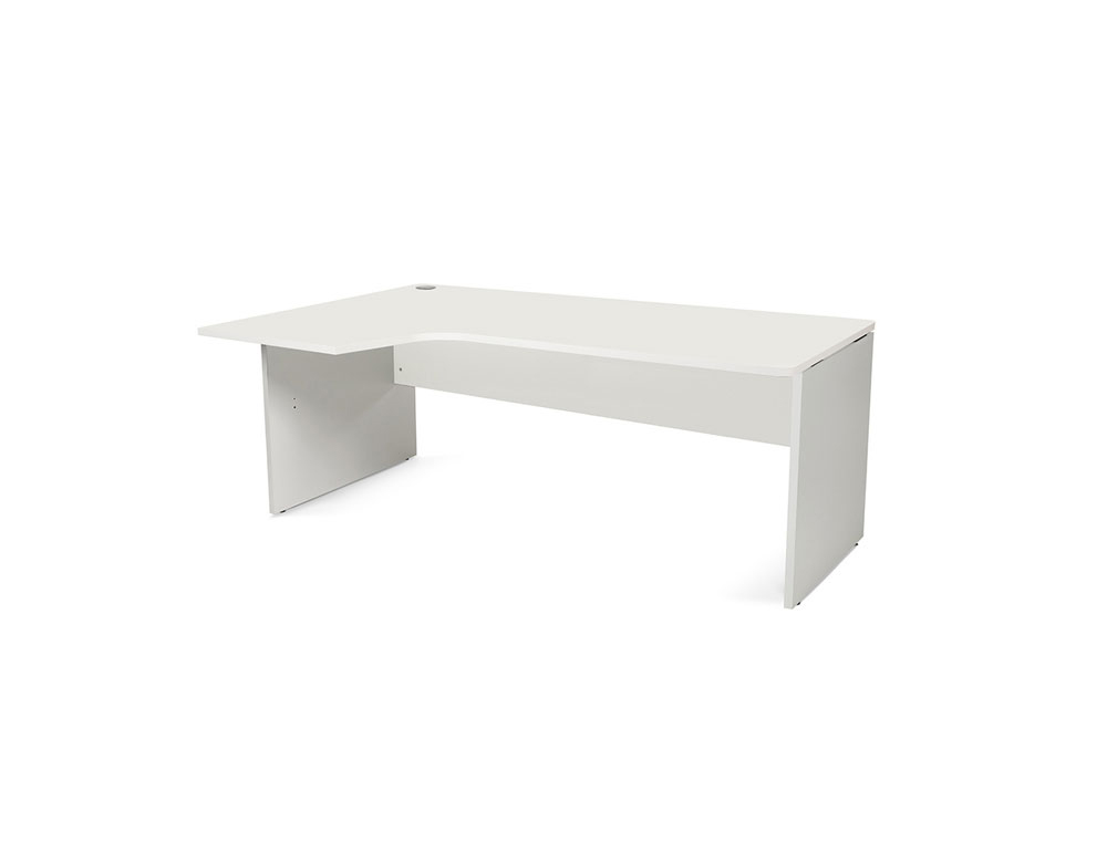 ALA PARA MESA ROCADA SERIE WORK 180X120 CM ESQUERDA ACABAMENTO AB04 ALUMINIO/BRANCO