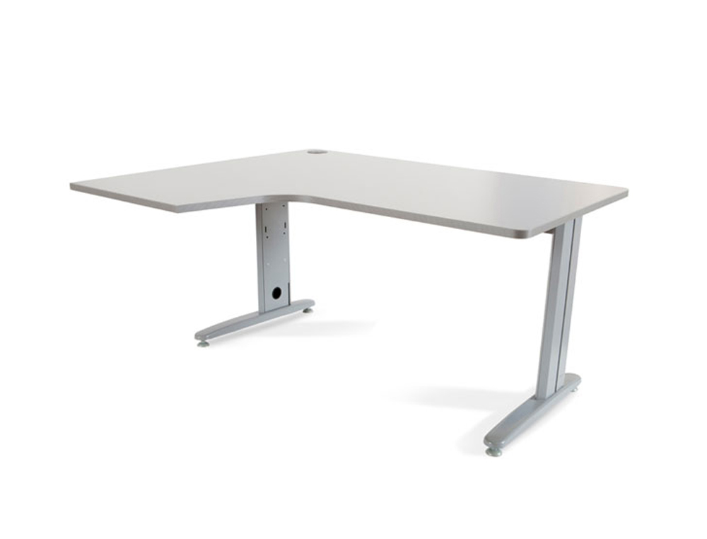 ALA PARA MESA ROCADA SERIE METAL 180X120 CM ESQUERDA ACABAMENTO AC02 CINZA