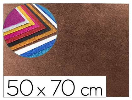 GOMA EVA COM PURPURINA LIDERPAPEL 50X70CM 60GR ESPESSURA 2 MM CASTANHO