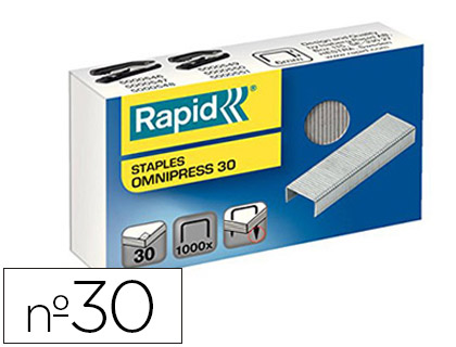 AGRAFES RAPID OMNIPRESS 30 GALVANIZADAS CAIXA DE 1000 AGRAFES