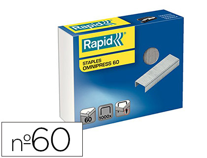 AGRAFES RAPID OMNIPRESS 60 GALVANIZADAS CAIXA DE 1000 AGRAFES