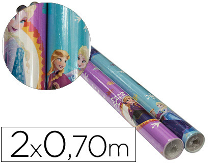 PAPEL FANTASIA INFANTIL FROZENROLO DE 2X0,70 MT PAPEL 60 GR MODELOS SORTIDOS