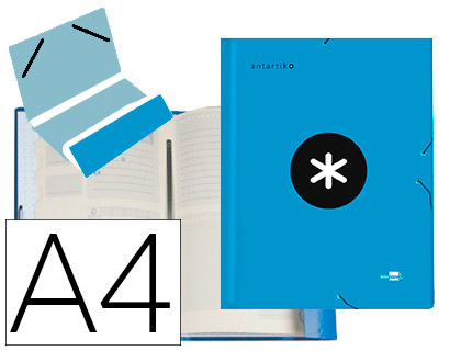 PASTA CLASSIFICADORA LIDERPAPEL ANTARTIK 12 DEPARTAMENTOS DE ELATICOS EM FORRADO COR AZUL