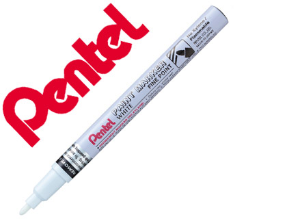 MARCADOR PENTEL PERMANENTE MSP10-W BRANCO PARA PINTURAS DECORATIVAS PONTA MEDIA