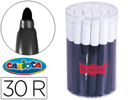 MARCADOR JUMBO CARIOCA POTE DE 30 UNIDADES PRETOS