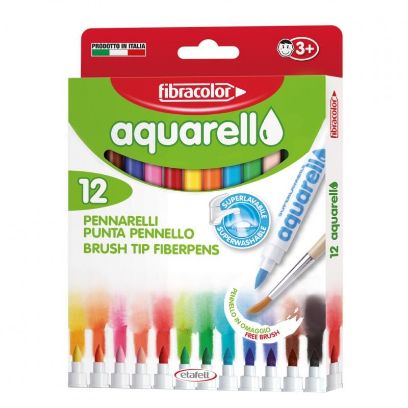 MARCADOR FIBRACOLOR AQUARELLO C/12