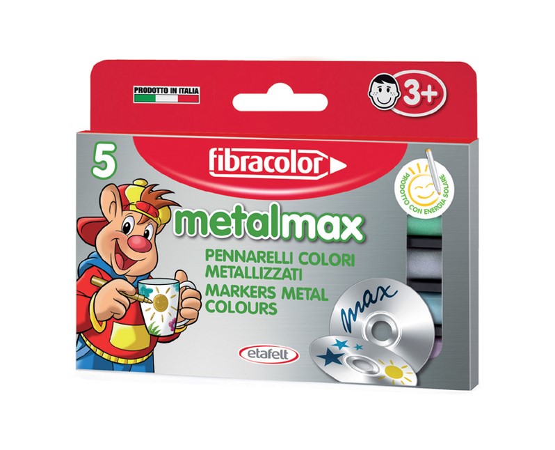 MARCADOR FIBRACOLOR METALMAX C/5 CORES