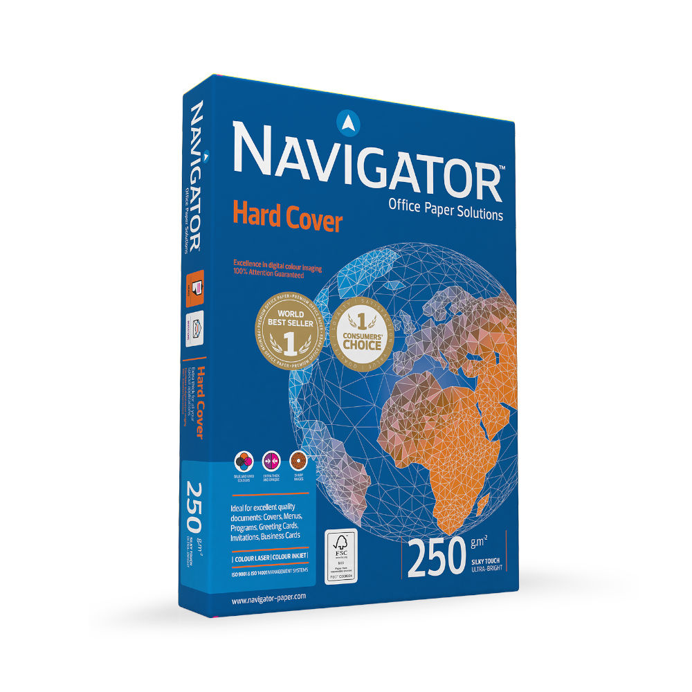 Papel 250gr Fotocopia A4 Navigator Hard Cover 1x125Fls 